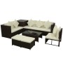 Set muebles de jardín 8 piezas y cojines ratán sintético marrón de vidaXL, Conjuntos de jardín - Ref: Foro24-42898, Precio: 6...