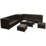 Set muebles de jardín 8 piezas y cojines ratán sintético marrón de vidaXL, Conjuntos de jardín - Ref: Foro24-42898, Precio: 6...