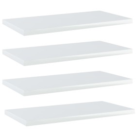 Shelf shelf 4 units glossy white plywood 40x20x1.5cm by vidaXL, Shelves - Ref: Foro24-805148, Price: 20,99 €, Discount: %