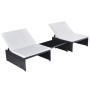 Reclining garden chairs with table 2 pcs black PE rattan by vidaXL, Loungers - Ref: Foro24-43069, Price: 170,15 €, Discount: %