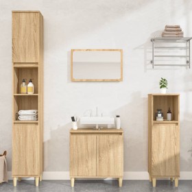 Sonoma oak plywood 3-piece bathroom furniture set by vidaXL, Bathroom furniture - Ref: Foro24-3185584, Price: 204,39 €, Disco...