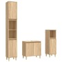 Sonoma oak plywood 3-piece bathroom furniture set by vidaXL, Bathroom furniture - Ref: Foro24-3185584, Price: 204,39 €, Disco...