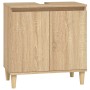 Sonoma oak plywood 3-piece bathroom furniture set by vidaXL, Bathroom furniture - Ref: Foro24-3185584, Price: 204,39 €, Disco...