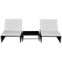 Reclining garden chairs with table 2 pcs black PE rattan by vidaXL, Loungers - Ref: Foro24-43069, Price: 170,15 €, Discount: %