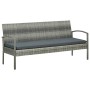 3-seater garden sofa with gray synthetic rattan cushion by vidaXL, Outdoor sofas - Ref: Foro24-45792, Price: 245,23 €, Discou...