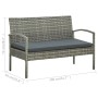 3-Sitzer-Gartensofa mit grauem synthetischem Rattankissen von vidaXL, Outdoor-Sofas - Ref: Foro24-45792, Preis: 245,99 €, Rab...