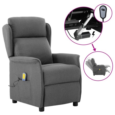 Sillón de masaje eléctrico tela gris claro de vidaXL, Sillones de masaje eléctricos - Ref: Foro24-3073626, Precio: 198,66 €, ...