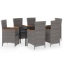 Juego de comedor de jardín 7 piezas con cojines gris de vidaXL, Conjuntos de jardín - Ref: Foro24-3099463, Precio: 958,99 €, ...