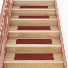 Alfombrilla autoadhesiva escalera 15 uds rojo 76x20 cm de vidaXL, Alfombrillas para escalones - Ref: Foro24-326928, Precio: 3...