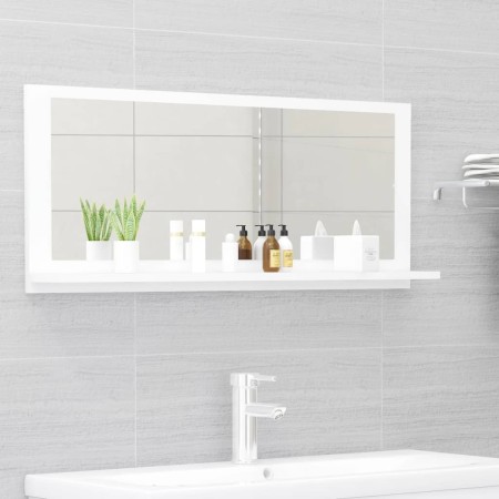 Espejo de baño madera contrachapada blanco 90x10,5x37 cm de vidaXL, Tocadores de baño - Ref: Foro24-804580, Precio: 35,25 €, ...