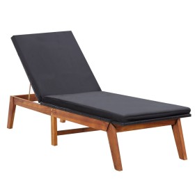 Sun lounger with synthetic rattan cushion and solid acacia wood. by vidaXL, Loungers - Ref: Foro24-45990, Price: 189,99 €, Di...