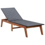 Sun lounger with synthetic rattan cushion and solid acacia wood. by vidaXL, Loungers - Ref: Foro24-45990, Price: 188,63 €, Di...