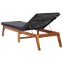 Sun lounger with synthetic rattan cushion and solid acacia wood. by vidaXL, Loungers - Ref: Foro24-45990, Price: 188,63 €, Di...