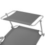 Tumbona con toldo de acero gris de vidaXL, Tumbonas - Ref: Foro24-42934, Precio: 89,84 €, Descuento: %