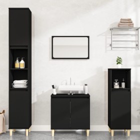 3-piece black plywood bathroom furniture set by vidaXL, Bathroom furniture - Ref: Foro24-3185582, Price: 186,88 €, Discount: %