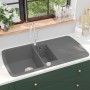 Küchenspüle mit zwei grauen Granitschüsseln von vidaXL, Sinkt - Ref: Foro24-142947, Preis: 247,98 €, Rabatt: %