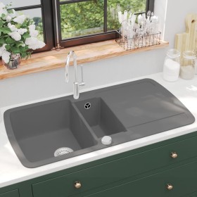 Kitchen sink with two gray granite bowls by vidaXL, Sinks - Ref: Foro24-142947, Price: 247,98 €, Discount: %