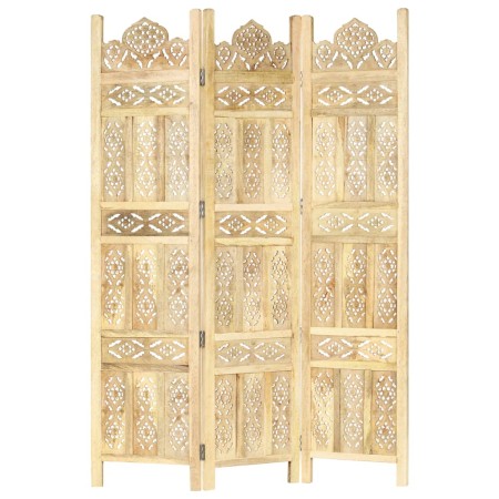 3-panel screen hand-carved mango wood 120x165 cm by vidaXL, Room dividers - Ref: Foro24-285315, Price: 191,88 €, Discount: %