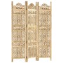 Hand-carved 3-panel room divider made of mango wood 120x165 cm by vidaXL, Room dividers - Ref: Foro24-285315, Price: 191,88 €...