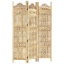 Hand-carved 3-panel room divider made of mango wood 120x165 cm by vidaXL, Room dividers - Ref: Foro24-285315, Price: 191,88 €...