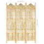 Hand-carved 3-panel room divider made of mango wood 120x165 cm by vidaXL, Room dividers - Ref: Foro24-285315, Price: 191,88 €...