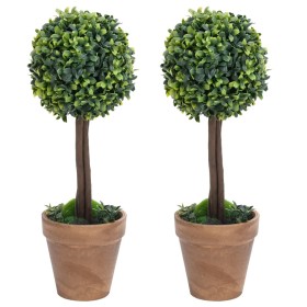 Artificial boxwood plants 2 units ball shape green pot 56 cm by vidaXL, artificial flora - Ref: Foro24-336517, Price: 62,69 €...