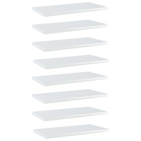 Shelf shelf 8 units glossy white plywood 40x20x1.5cm by vidaXL, Shelves - Ref: Foro24-805149, Price: 30,81 €, Discount: %