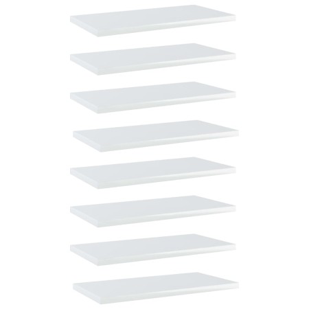 Shelf shelf 8 units glossy white plywood 40x20x1.5cm by vidaXL, Shelves - Ref: Foro24-805149, Price: 30,81 €, Discount: %