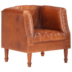 Brown genuine goat leather bucket design armchair by vidaXL, Armchairs - Ref: Foro24-286616, Price: 268,72 €, Discount: %