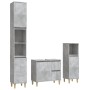 Set de muebles baño 3 pzas madera contrachapada gris hormigón de vidaXL, Muebles de baño - Ref: Foro24-3185539, Precio: 193,0...