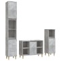 Set muebles de baño 3 piezas madera contrachapada gris hormigón de vidaXL, Muebles de baño - Ref: Foro24-3185617, Precio: 200...