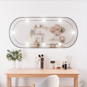 Oval wall mirror with glass LED lights 45x100 cm by vidaXL, Mirrors - Ref: Foro24-3189164, Price: 51,43 €, Discount: %