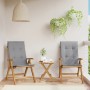 Reclining garden chairs and cushions 2 pcs solid teak wood by vidaXL, Garden chairs - Ref: Foro24-3196434, Price: 301,14 €, D...