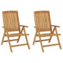 Reclining garden chairs and cushions 2 pcs solid teak wood by vidaXL, Garden chairs - Ref: Foro24-3196434, Price: 301,14 €, D...