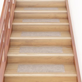 Alfombrilla autoadhesiva escalera 15 uds crema 76x20 cm de vidaXL, Alfombrillas para escalones - Ref: Foro24-326933, Precio: ...