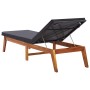 Tumbonas con mesa 2 uds ratán sintético y madera maciza acacia de vidaXL, Tumbonas - Ref: Foro24-3054501, Precio: 437,04 €, D...