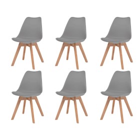 Sillas de comedor 6 unidades plástico gris de vidaXL, Sillas de comedor - Ref: Foro24-274851, Precio: 337,99 €, Descuento: %