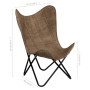 Silla Butterfly mariposa de lona gris topo de vidaXL, Sillones - Ref: Foro24-283767, Precio: 88,99 €, Descuento: %