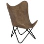 Silla Butterfly mariposa de lona gris topo de vidaXL, Sillones - Ref: Foro24-283767, Precio: 88,99 €, Descuento: %