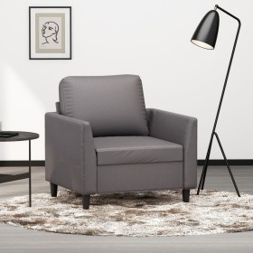 Sillón cuero sintético gris 60 cm de vidaXL, Sofás - Ref: Foro24-359325, Precio: 161,99 €, Descuento: %