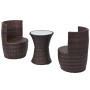 Gartentisch- und Stühle-Set 3-teilig und braune Polyrattan-Kissen von vidaXL, Gartensets - Ref: Foro24-43111, Preis: 228,30 €...