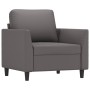 Sillón cuero sintético gris 60 cm de vidaXL, Sofás - Ref: Foro24-359325, Precio: 161,99 €, Descuento: %