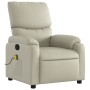 Sillón reclinable de masaje cuero sintético crema de vidaXL, Sillones - Ref: Foro24-373442, Precio: 219,99 €, Descuento: %