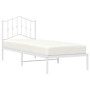 Estructura de cama de metal con cabecero blanco 75x190 cm de vidaXL, Camas y somieres - Ref: Foro24-373828, Precio: 63,00 €, ...