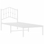 Estructura de cama de metal con cabecero blanco 75x190 cm de vidaXL, Camas y somieres - Ref: Foro24-373828, Precio: 63,00 €, ...