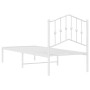 Estructura de cama de metal con cabecero blanco 75x190 cm de vidaXL, Camas y somieres - Ref: Foro24-373828, Precio: 63,00 €, ...