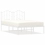 Metal bed frame with white headboard 120x190 cm by vidaXL, Beds and slatted bases - Ref: Foro24-373835, Price: 93,75 €, Disco...