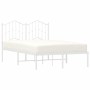 Metal bed frame with white headboard 120x190 cm by vidaXL, Beds and slatted bases - Ref: Foro24-373835, Price: 93,75 €, Disco...