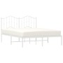 Estructura de cama de metal con cabecero blanca 135x190 cm de vidaXL, Camas y somieres - Ref: Foro24-373837, Precio: 98,99 €,...