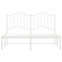 Estructura de cama de metal con cabecero blanca 135x190 cm de vidaXL, Camas y somieres - Ref: Foro24-373837, Precio: 98,99 €,...